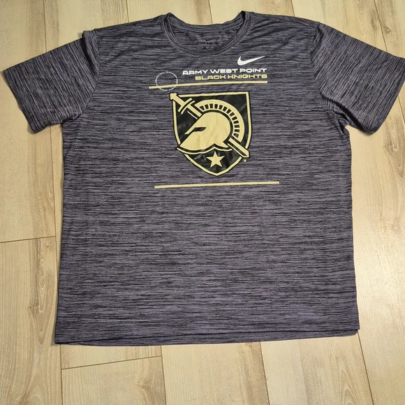 Men’s Army West Point Black Knights Nike Dri-fit Shirt Sz XL Marled Charcoal - Picture 2 of 10